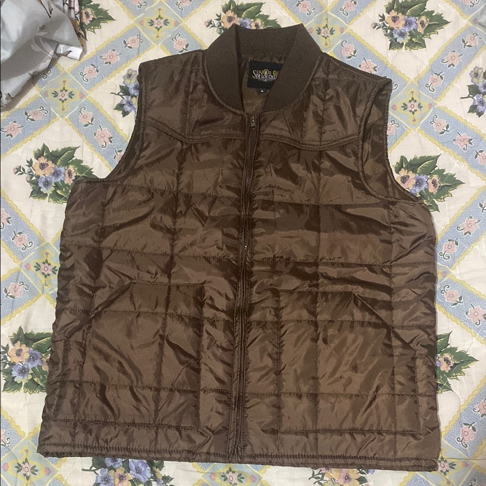 Men's Brown Puffer Vest